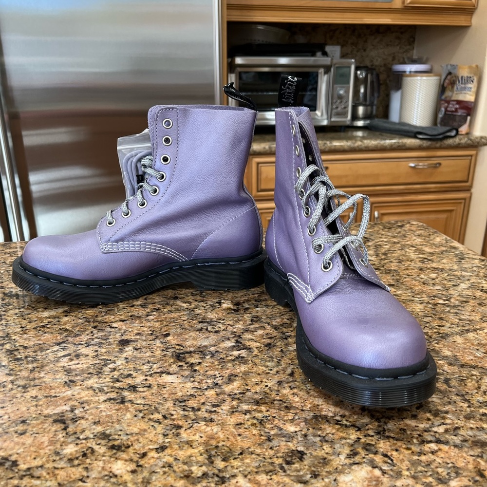 Dr. Marten’s 1460 Lavender Metallic Leather Boots